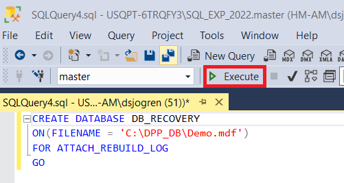 Process to recover a database when the transaction log file is missing ...