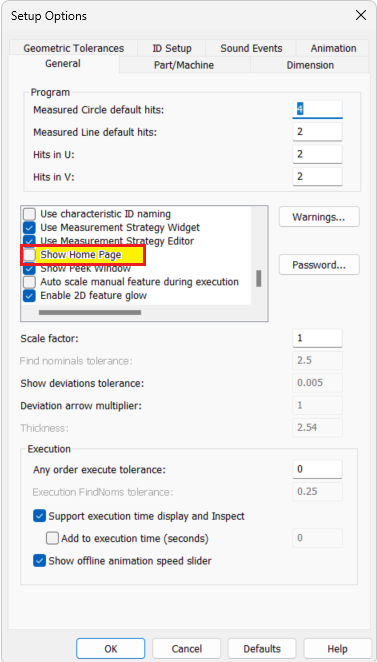 Turning off Home Page UI - PC-DMIS 2019 R2 and later.